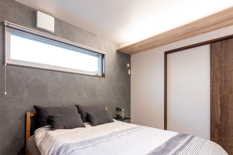 寝室に設置した熱交換換気